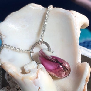 Lampwork glass drop pendant