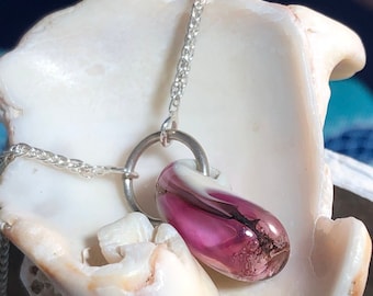 Lampwork glass drop pendant