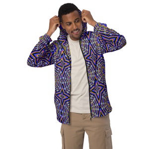 Sacred geometry UFO Rainbow acid drip Men’s windbreaker
