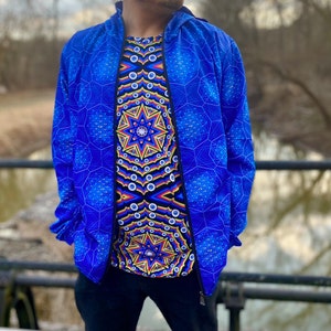 64 star tetrahedron this eye  tree of life Men’s windbreaker