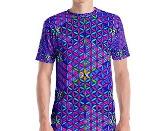 Blume des Lebens Galaxy dritte Seuflisch psychedelischen Rave Festival T-Shirt