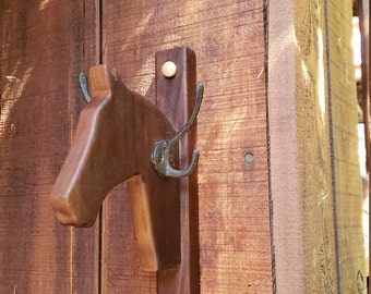 Horse coat rack and key rack