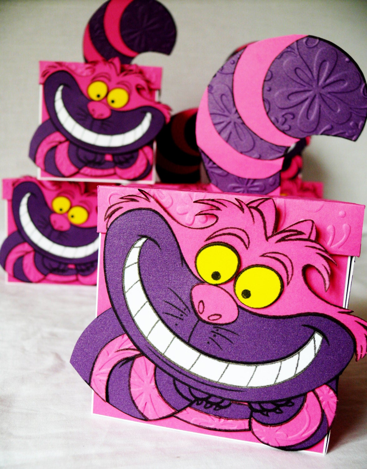 Cheshire Cat Exploding Magic Box Birthday Invitation Etsy