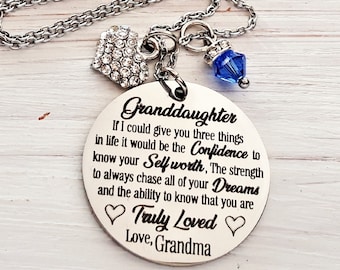 Granddaughter gift from grandma, Granddaughter sentimental necklace from Grandma, Sweet 16 gift , granddaughter gift for christmas, birthday