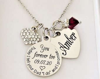 gift for Stepdaughter from Stepmother, Personalized necklace, Step daughter jewelry, for Wedding , for Birthday, gift for her, from stepmom