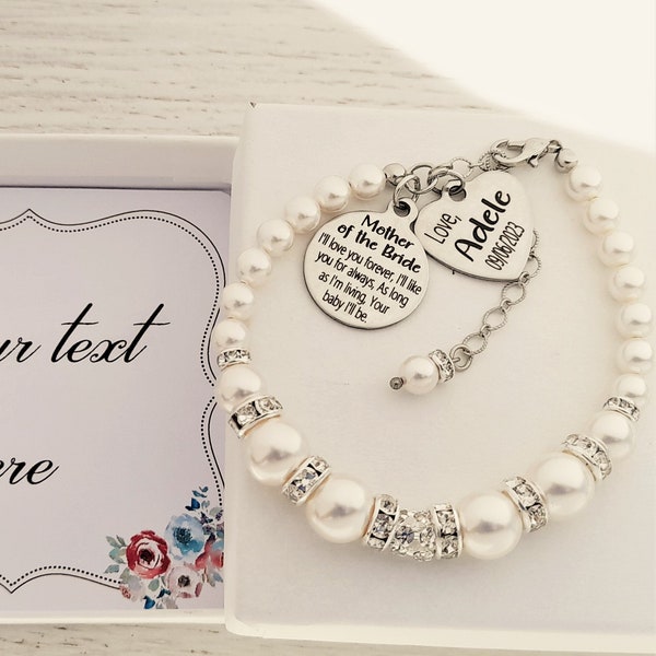 Personalized Mother of the bride wedding gift from her daughter, I'll love you forever, As long as I'm living your baby I'll be, Jewelry.