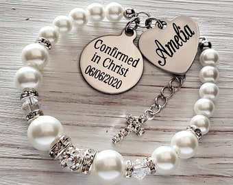 Confirmé dans le bracelet Christ Personnalisé, Bijoux de confirmation, cadeau pour la filleule, pour la fille, cadeau de confirmation, pour la petite-fille