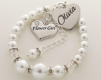 SEIRAA Flower Girl Bracelet Love Knot Bangle Wedding Jewelry Gift for Flowergirl