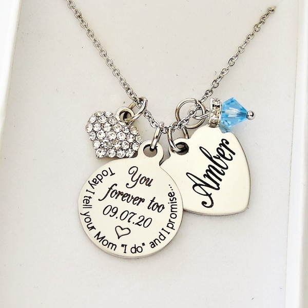 Bonus Daughter gift from Stepfather, Personalized necklace for a Wedding gift, Step daughter jewelry, Birthday gift from a stepdad, for her
