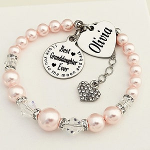 Christmas gift for Granddaughter from her Grandparent, Granddaughter gift, Birthday gift, Personalized bracelet, from Grandma, Nana, GiGi