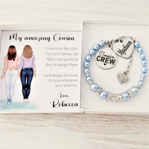 Cousin Christmas gift, Personalized bracelet, Cousin gift, From a Cousin,  Birthday gift for my Cousin, Gift ideas for my Cousin.