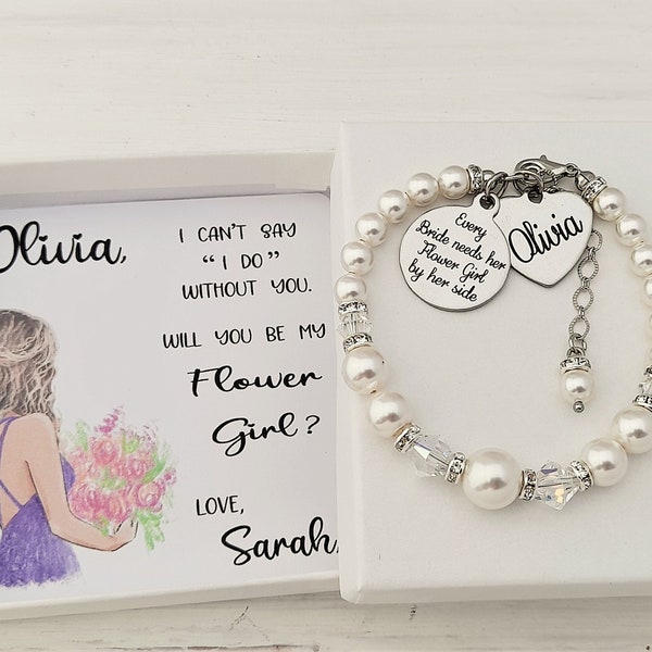 Flower Girl Bracelet Etsy UK