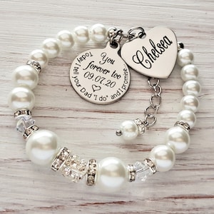 Wedding gift from Stepmother , Today I tell your &quot; DAD &quot; i do and promise you forever too . Personalized , bonus daughter, Wedding gift