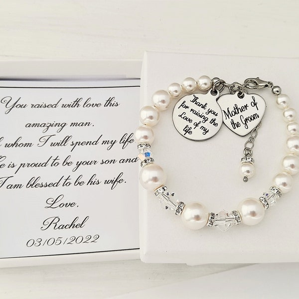 Mother of the Groom jewelry, Thank you for raising the LOVE of my LIFE , thank you gift for grooms mother from the bride, bridal gift