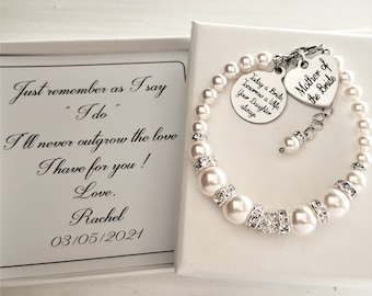 Regalo de boda para la madre de la novia de parte de su hija. Hoy novia, mañana esposa, siempre tu hija. Regalo para la madre de la novia. Joyería.