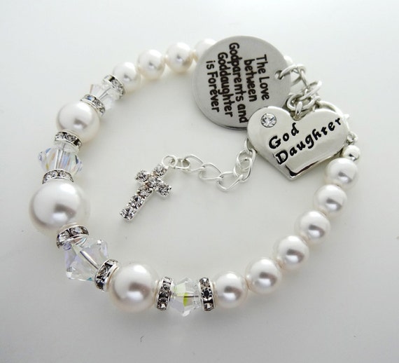 Swarovski Goddaughter Bracelet Baptism gift Christening gift Etsy