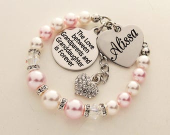 Granddaughter gift for Christmas gift from grandparents to granddaughter birthday gift for granddaughter personalized name bracelet jewelry