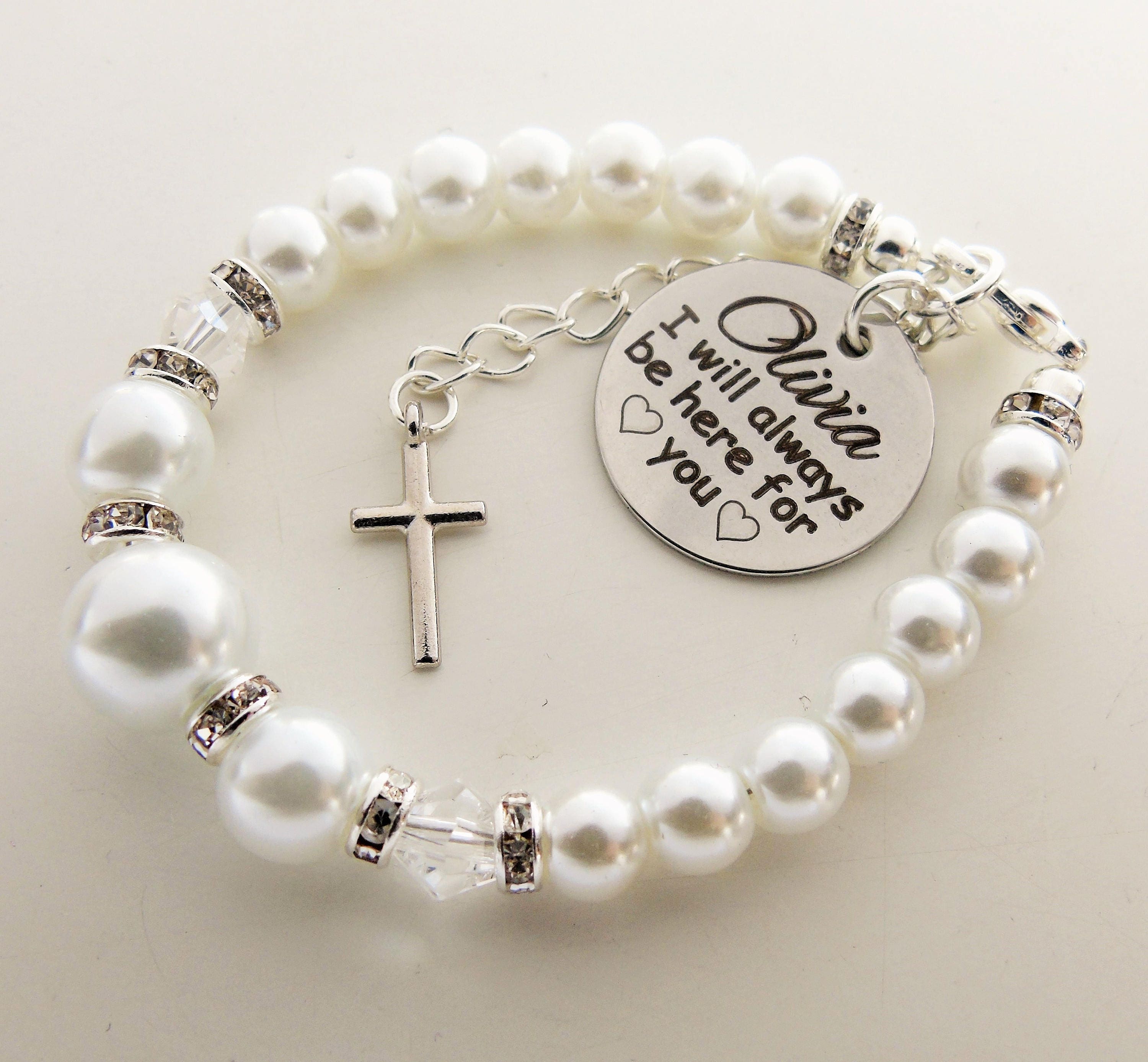 Goddaughter custom I will always be here Bracelet Baptism gift Etsy