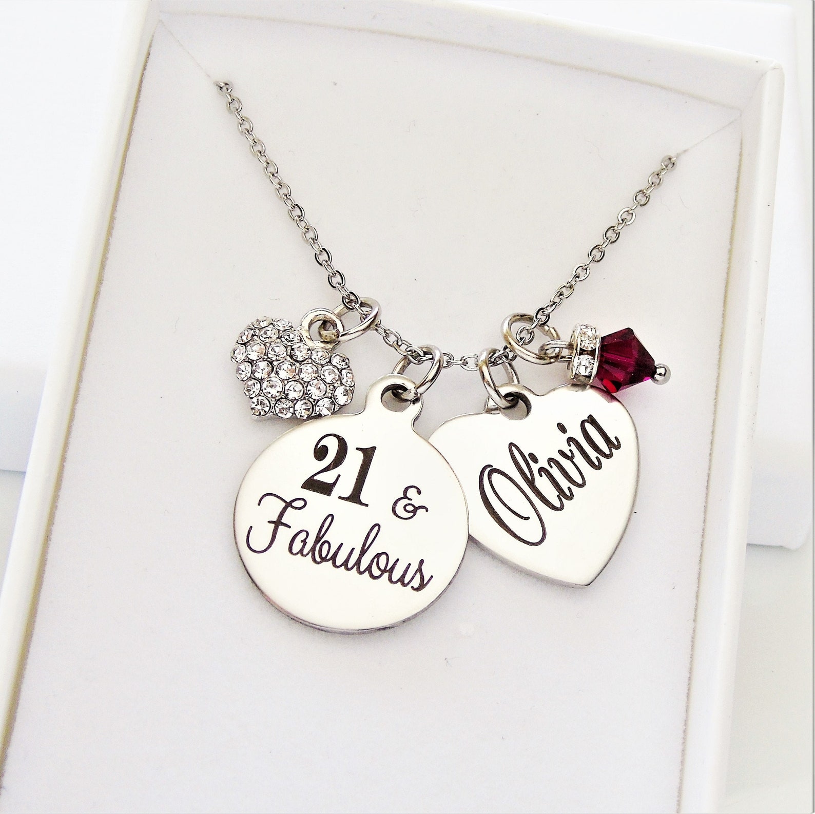 21st Birthday necklace Personalized 21st Birthday gift for  Etsy
