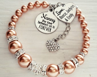 Birthday gift for Nanny, gift  from Grandchildren , Personalised bracelet for Nanny, birthday gift for Nanny, from granddaughter, Grandson