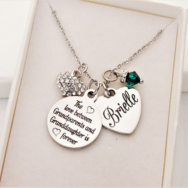 Gift for granddaughter Personalized gift granddaughter gift from grandparents birthstone gift Birthday gift gift from grandma and grandpa