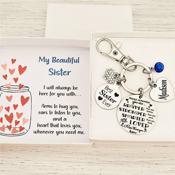 Sister Gift for Christmas Something Special for a Sister Christmas Gift for Sister Best Sister Ever Keychain Handmade Gift Birthday Etsy