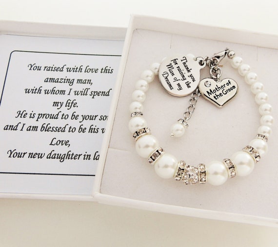Thank you for raising the man of my dreams Bracelet Wedding Mother of Groom Thank you for raising the man of my dreams Bracelet Wedding Mother of Groom