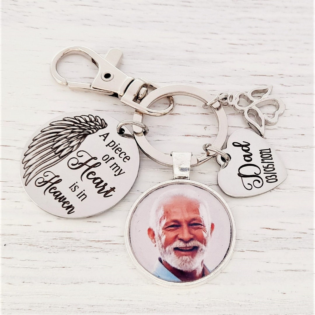 Memorial Photo Keychain, Personalized Sympathy Gift for the Loss of a