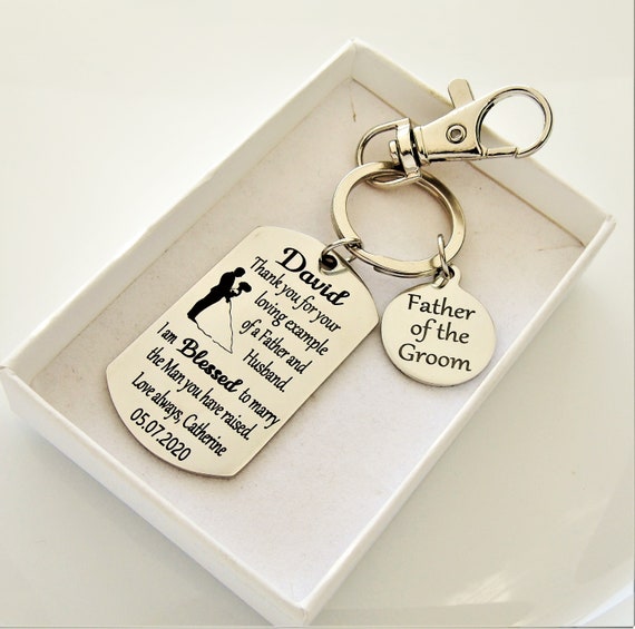 Father of the Groom wedding gift Personalized Father of the groom Key  chain gift from the bride to the grooms father, father in law