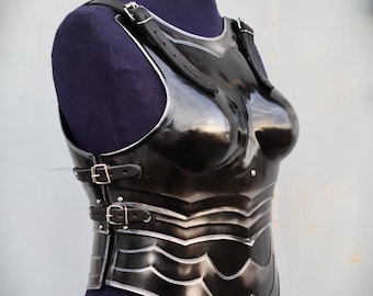 Ladies fantasy body armor, sylvanas cosplay, steel protection chest and back, larp metal costume, girls armor cosplay made by IronWoods