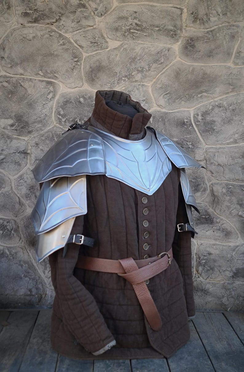 Blackened Steel Dragon Pauldrons: Larp Cosplay Armor Polished steel