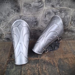 Handcrafted Steel Elven Bracers: Fantasy LARP Costume Armor