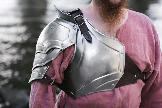 Handmade Steel Gladiator Armor: LARP Cosplay Cuirass & Pauldron