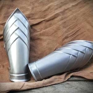 Handmade Elven Steel Bracers: LARP Elf Warrior Armor