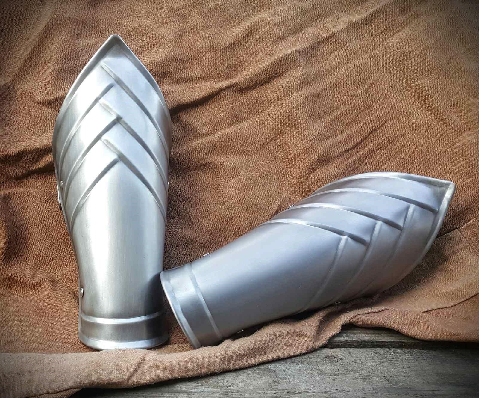 Brassards elfiques en acier - Protège-bras en métal personnalisés pour GN et cosplay, armure de guerrier elfe fantastique, protection de bras médiévale