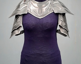 Blackened Steel Dragon Pauldrons: Larp Cosplay Armor