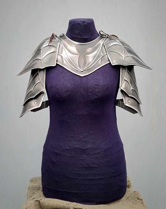 Blackened Steel Dragon Pauldrons: Larp Cosplay Armor