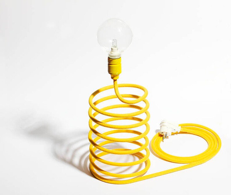 Unique Bedside Table Lamp. Yellow Lamp spring. Etsy