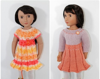 Knitting Pattern for two Dresses for 16-inch dolls like A Girl for All Time.