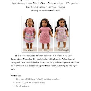 Knitting Pattern for 18-inch dolls like American Girl, Our Generation, Maplelea Girl and other similar dolls image 10