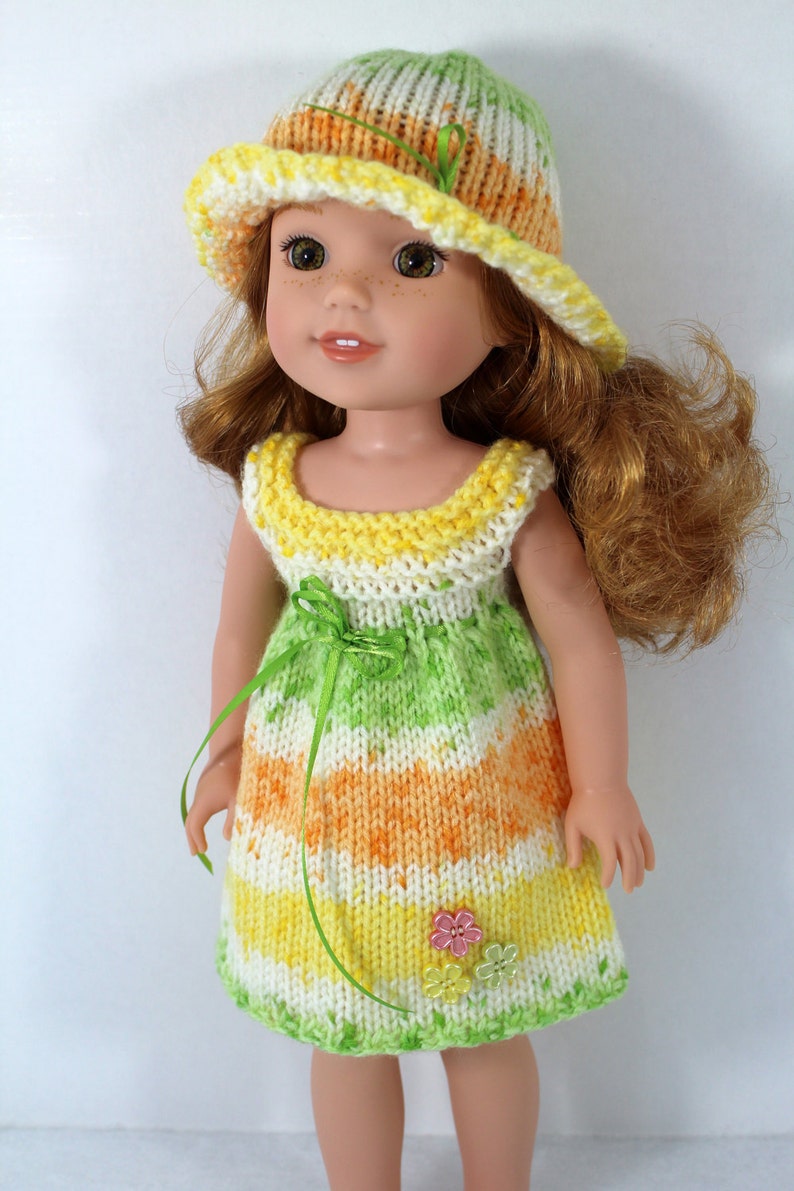 Knitting Pattern for Dresses and Hat for WellieWishers Dolls Etsy