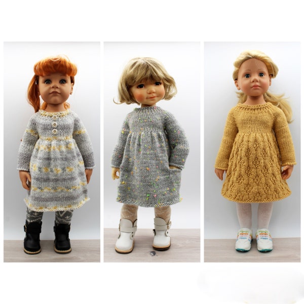 Knitting Pattern for 18-inch dolls like Big Bailey, Gotz Hanna and Happy Kids dolls.