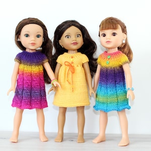 Strickanleitung 30 cm für Herzen Puppen. Anleitung für drei Sommerkleider.