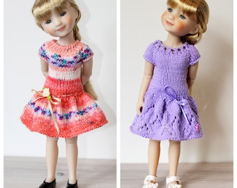 Knitting Pattern for Ruby Red Fashion Friends Dolls (14"). Digital download PDF tutorial for doll clothes.