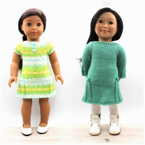 Padrão de tricô para vestido de boneca de 18 polegadas (download em PDF)