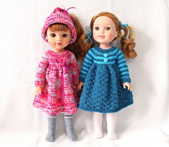 Knitting Pattern for Dresses and Hat for Welliewishers Dolls 14 5