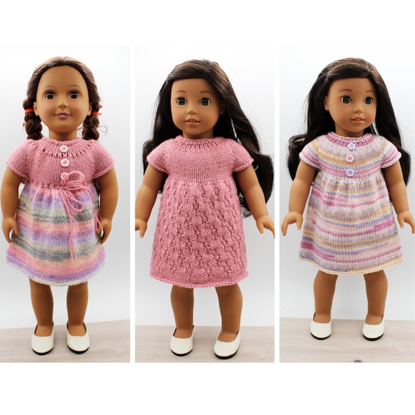 Modèle de tricot pour poupées de 18 pouces comme American Girl, Our Generation, Maplelea Girl et autres poupées similaires