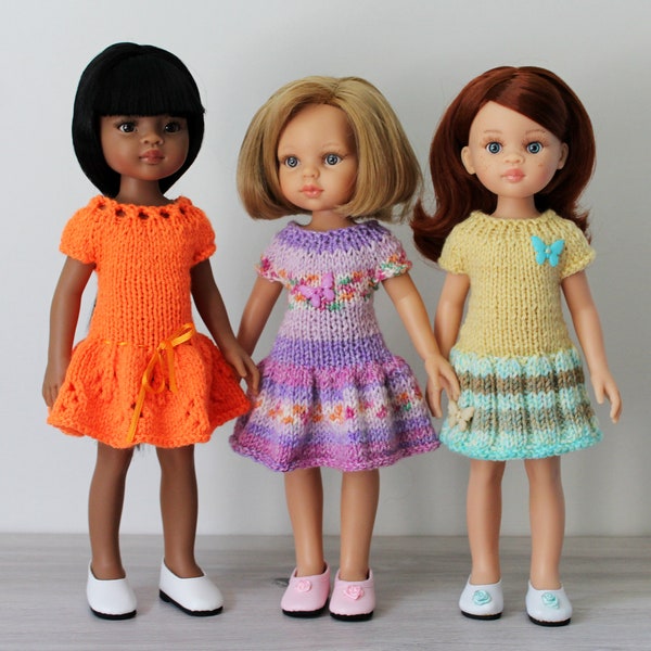 Knitting Pattern for Three Summer Dresses  For Paola Reina and similar Dolls (13")