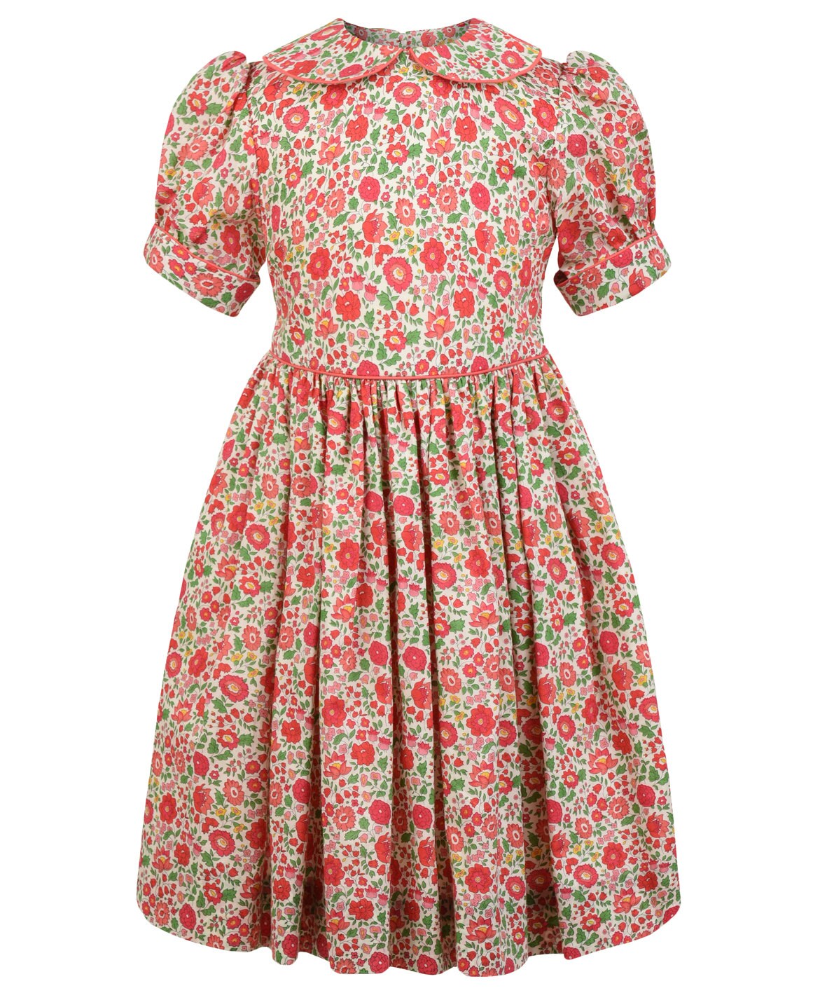 Girl's Classic Boo Dress Liberty Print Danjo Red/green - Etsy UK