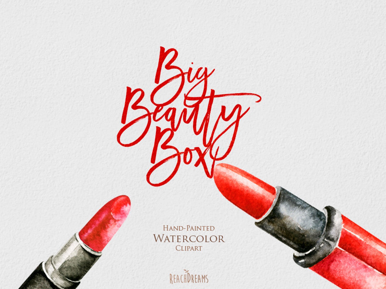 Makeup Cosmetics Watercolor Hand painted clipart diy Etsy